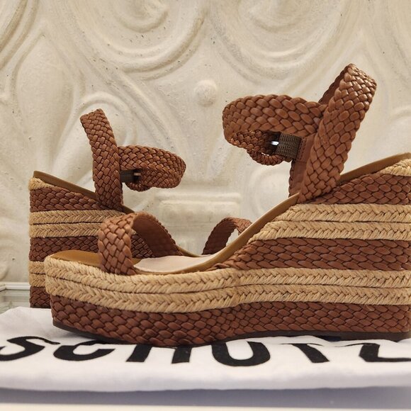 SCHUTZ Women's Nani Espadrille Platform Wedge Sandals HAZEL US 6.5. NIB - Picture 6 of 12